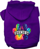 Pet Dog & Cat Screen Printed Hoodie for Medium to Large Pets (Sizes 2XL-6XL), "Vermont Bright Tie Dye"