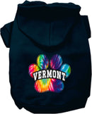 Pet Dog & Cat Screen Printed Hoodie for Medium to Large Pets (Sizes 2XL-6XL), "Vermont Bright Tie Dye"