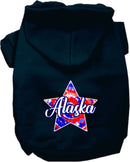 Pet Dog & Cat Screen Printed Hoodie for Medium to Large Pets (Sizes 2XL-6XL), "Alaska Patriotic Tie Dye"