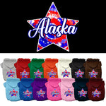 Pet Dog & Cat Screen Printed Hoodie for Medium to Large Pets (Sizes 2XL-6XL), "Alaska Patriotic Tie Dye"