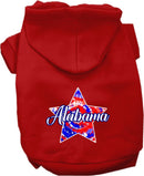 Pet Dog & Cat Screen Printed Hoodie for Medium to Large Pets (Sizes 2XL-6XL), "Alabama Patriotic Tie Dye"