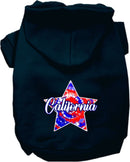 Pet Dog & Cat Screen Printed Hoodie for Medium to Large Pets (Sizes 2XL-6XL), "California Patriotic Tie Dye"