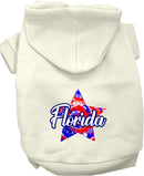 Pet Dog & Cat Screen Printed Hoodie for Medium to Large Pets (Sizes 2XL-6XL), "Florida Patriotic Tie Dye"