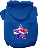 Pet Dog & Cat Screen Printed Hoodie for Small to Medium Pets (Sizes XS-XL), "Indiana Patriotic Tie Dye"