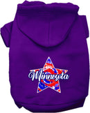 Pet Dog & Cat Screen Printed Hoodie for Medium to Large Pets (Sizes 2XL-6XL), "Minnesota Patriotic Tie Dye"