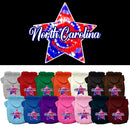 Pet Dog & Cat Screen Printed Hoodie for Medium to Large Pets (Sizes 2XL-6XL), "North Carolina Patriotic Tie Dye"