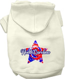 Pet Dog & Cat Screen Printed Hoodie for Small to Medium Pets (Sizes XS-XL), "North Carolina Patriotic Tie Dye"