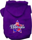 Pet Dog & Cat Screen Printed Hoodie for Medium to Large Pets (Sizes 2XL-6XL), "Nebraska Patriotic Tie Dye"