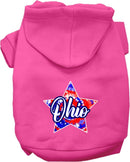 Pet Dog & Cat Screen Printed Hoodie for Medium to Large Pets (Sizes 2XL-6XL), "Ohio Patriotic Tie Dye"