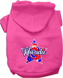 Pet Dog & Cat Screen Printed Hoodie for Medium to Large Pets (Sizes 2XL-6XL), "Nevada Patriotic Tie Dye"