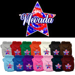 Pet Dog & Cat Screen Printed Hoodie for Medium to Large Pets (Sizes 2XL-6XL), "Nevada Patriotic Tie Dye"