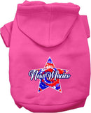 Pet Dog & Cat Screen Printed Hoodie for Medium to Large Pets (Sizes 2XL-6XL), "New Mexico Patriotic Tie Dye"