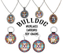 English Bulldog Jewelry - Stained Glass Style Necklaces, Earrings and more!