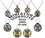 Miniature Schnauzer Jewelry - Stained Glass Style Necklaces, Earrings and more!