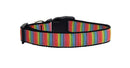 Pet Dog & Cat Nylon Collar or Leash, "Zigzaggy Rainbow"