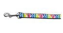 Pet Dog & Cat Nylon Collar or Leash, "Zebra Rainbow"