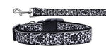 Pet Dog & Cat Nylon Collar or Leash, "Fancy Black and White"