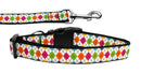 Pet Dog & Cat Nylon Collar or Leash, "Colorful Argyle"