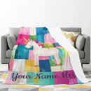Personalized Unicorn Blanket: Custom Flannel Fleece, Super Soft Name Gift
