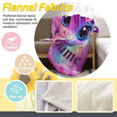 Personalized Unicorn Blanket | Custom Name | Cute Baby Unicorn Galaxy Eyes Floral Crown Purple Magic Fleece Throw Gift