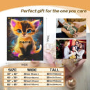 Personalized Starry-Eyed Kitten Blanket | Custom Name | Galaxy Cat Blue Eyes Fleece Throw Gift