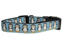 Christmas Pet Dog & Cat Nylon Collar or Leash, "Penguins"