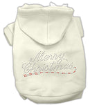 Christmas Pet, Dog & Cat Hoodie Rhinestone, "Merry Christmas"