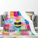 Personalized Bee Blanket: Patchwork Nursery Fleece Throw