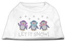 Christmas Pet Dog & Cat Shirt Rhinestone, "Let It Snow Penguins"