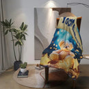 Personalized Teddy Bear Plush Blanket: Dreamy Stars, Flannel Fleece Throw, Super Soft Name Gift