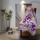 Personalized Purple Unicorn Blanket | Custom Name | Starry Cloud Flannel Fleece Throw Gift
