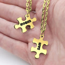 Personalized Puzzle Piece Necklace Set | Custom Name Matching Gift