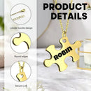 Personalized Puzzle Piece Necklace Set | Custom Name Matching Gift