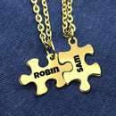 Personalized Puzzle Piece Necklace Set | Custom Name Matching Gift