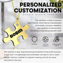 Personalized Puzzle Piece Necklace Set | Custom Name Matching Gift