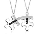 Personalized Puzzle Piece Necklace Set | Custom Name Matching Gift