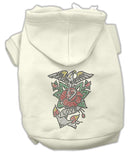 Pet, Dog & Cat Hoodie Nailhead Rhinestone, "Eagle Rose"