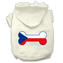 Pet, Dog & Cat Hoodie Screen Printed, "Bone Shaped Czech Republic Flag"