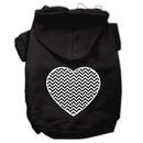 Pet Dog & Cat Hoodie Screen Printed, "Chevron Heart"