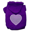 Pet Dog & Cat Hoodie Screen Printed, "Chevron Heart"