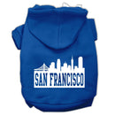 Pet Dog & Cat Hoodie Screen Printed, "San Francisco Skyline"