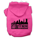 Pet Dog & Cat Hoodie Screen Printed, "San Francisco Skyline"