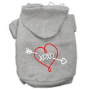 Pet Dog & Cat Hoodie Screen Printed, "XOXO"