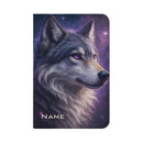 Personalized Galaxy Wolf Passport Holder: Cosmic Purple Travel Cover