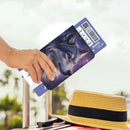 Personalized Galaxy Wolf Passport Holder: Cosmic Purple Travel Cover