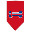 Pet and Dog Bandana Screen Printed, "Bone Shaped Iceland Flag"