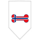 Pet and Dog Bandana Screen Printed, "Bone Shaped Norway Flag"
