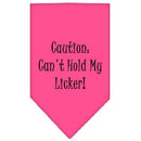 Pet and Dog Bandana Screen Printed, "Caution: Can't Hold My Licker"