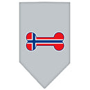 Pet and Dog Bandana Screen Printed, "Bone Shaped Norway Flag"