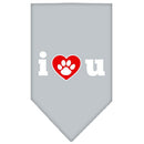 Pet and Dog Bandana Screen Printed, "I Love You"